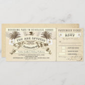 結婚の搭乗券チケット-招待状 招待状 (正面/裏面)