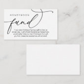結婚の新婚旅行ファンド、現金での贈り物 エンクロージャーカード (正面/裏面)