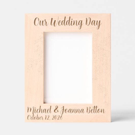 結婚の新婚記念日 レーザー彫刻フレーム (正面)