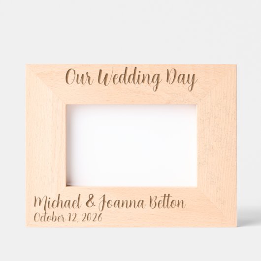 結婚の新婚記念日 レーザー彫刻フレーム (正面)