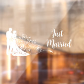 結婚の新郎新婦たった今結婚しました車Suv ウィンドウサイン (シート2)