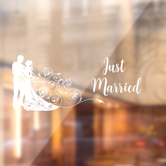 結婚の新郎新婦たった今結婚しました車Suv ウィンドウサイン (シート2)