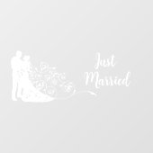 結婚の新郎新婦たった今結婚しました車Suv ウィンドウサイン (シート)