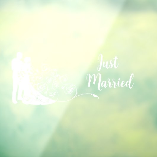 結婚の新郎新婦たった今結婚しました車Suv ウィンドウサイン (シート3)