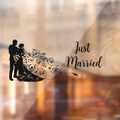 結婚の新郎新婦たった今結婚しました車Suv ウィンドウサイン (シート2)