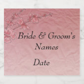 結婚の新郎新婦のワインボトルラベル スパークリングワインラベル (シングルラベル)