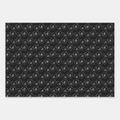 結婚の新郎新婦ハートチャームシルバーブラック ラッピングペーパーシート (正面3)