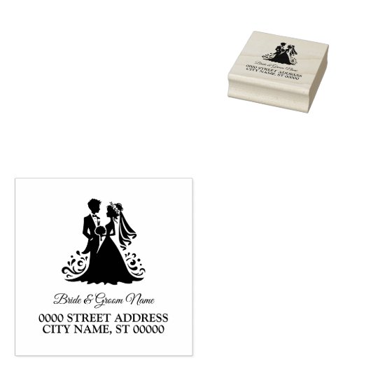 結婚の新郎新婦パーティー差出人住所 ラバースタンプ (押印)