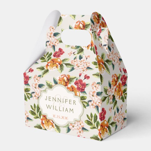 結婚の新郎新婦ヴィンテージシエレガントックフローラ フェイバーボックス (正面サイド)