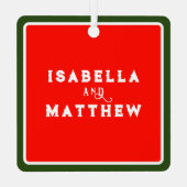 結婚の新郎新婦婚約 メタルオーナメント (裏面)