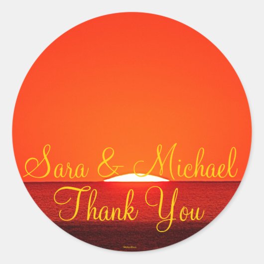 結婚の新郎新婦 ラウンドシール (正面)