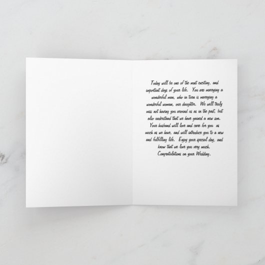 結婚の日に親から娘にメッセージを カード (内部)
