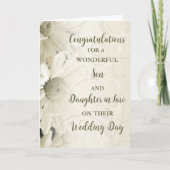 結婚の日のお祝いの息子と娘 カード (正面)