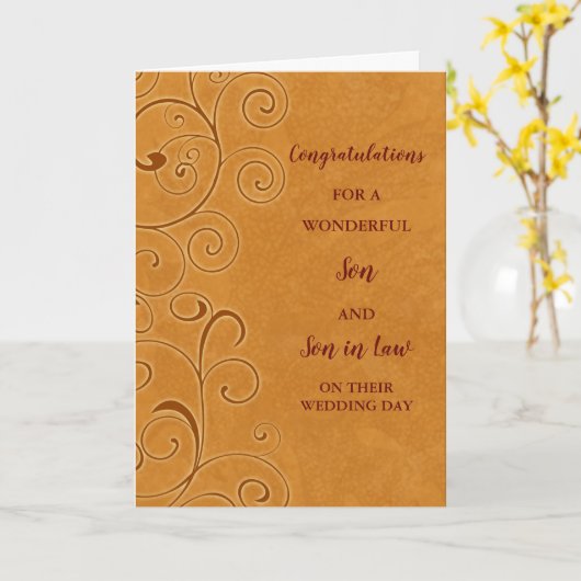 結婚の日のお祝い カード (黄色い花)