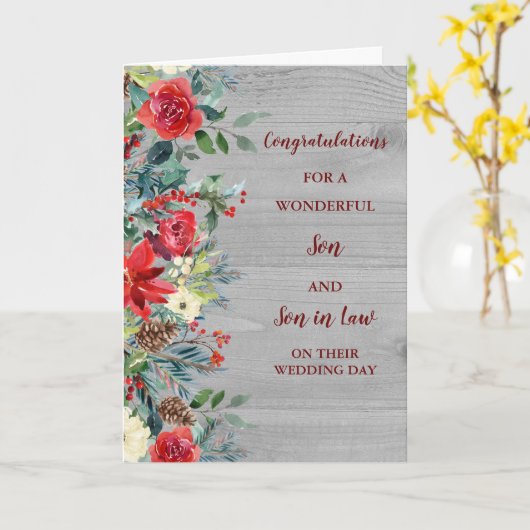 結婚の日のお祝い カード (黄色い花)