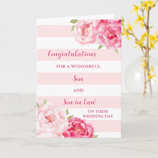 結婚の日のお祝い カード (黄色い花)