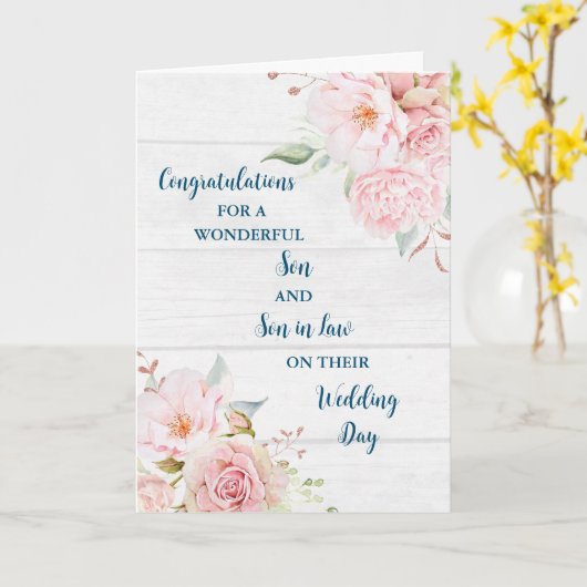 結婚の日のお祝い カード (黄色い花)