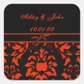 結婚の日付 – カスタマイズ -  - スクエアシール (正面)