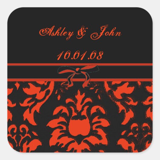 結婚の日付 – カスタマイズ -  - スクエアシール (正面)