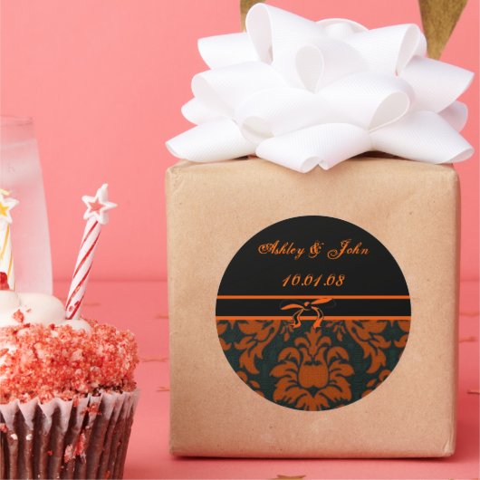 結婚の日付 – カスタマイズ ラウンドシール (パーティー)