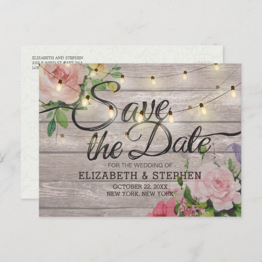 結婚の日救付素朴木フローラ灯 案内ポストカード (正面/裏面)