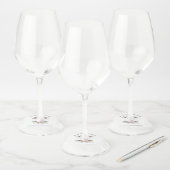 結婚の明るいフローラ水の色パーソナライズされた ワイングラスタグ (セット)