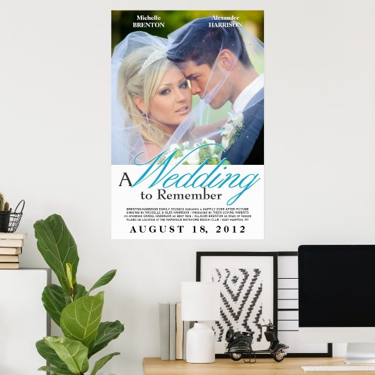 結婚の映画ポスター – カスタム写真テンプレート ポスター (ホームオフィス)