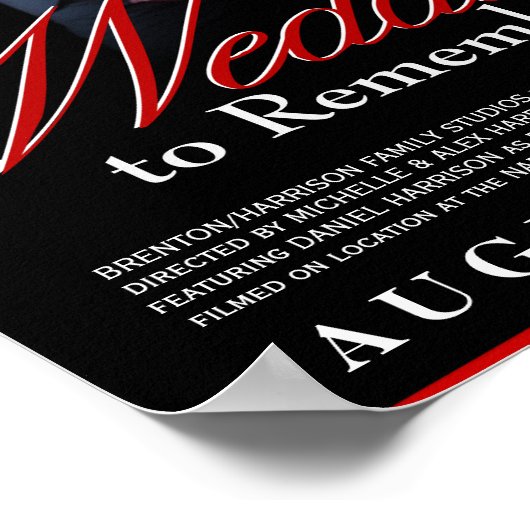 結婚の映画ポスター – 調整可能サイズ黒と赤 ポスター (角)