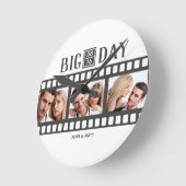 結婚の映画3枚の写真を追加 ラウンド壁時計 (傾斜)