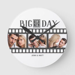 結婚の映画3枚の写真を追加 ラウンド壁時計