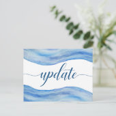結婚の更新はがき – Coastal Wave Water color ポストカード (スタンド正面)