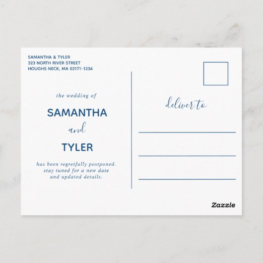 結婚の更新はがき – Coastal Wave Water color ポストカード (裏面)