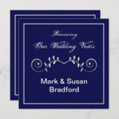 結婚の更新願 – 騎士の – 海軍 招待状 (正面/裏面)