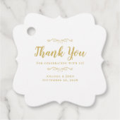 結婚の書エレガント書に感謝金ゴールドホワイト フェイバータグ (正面)