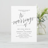 結婚の書シンプル書、黒文字、結婚 招待状 (スタンド正面)