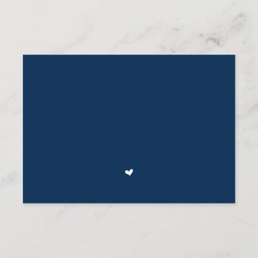 結婚の書シンプル書、Navy Blue Script、RSVP エンクロージャーカード (裏面)