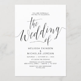 結婚の書道シンプル黒カジュアル 招待状