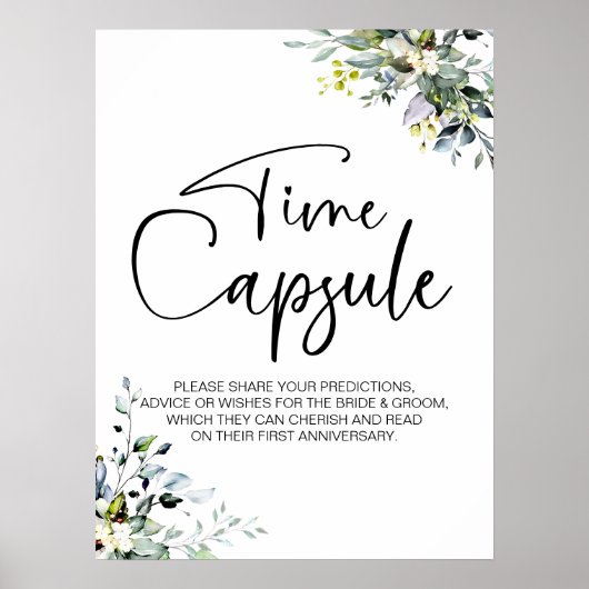 結婚の最初の周年記念タイムカプセル標識 ポスター (正面)