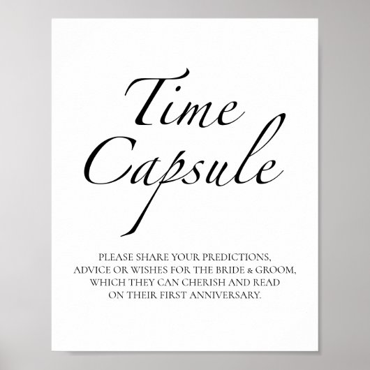 結婚の最初の周年記念タイムカプセル標識 ポスター (正面)