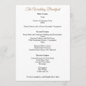 結婚の朝食メニューEnglish Regencyスタイル メニュー (正面)