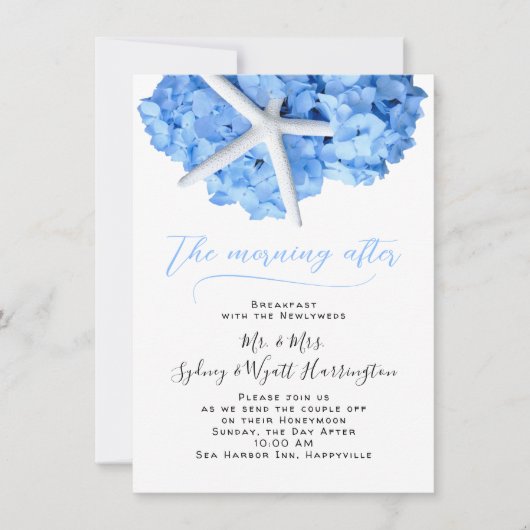 結婚の朝食モーニングアフターシーサイドガーデン 招待状 (正面)
