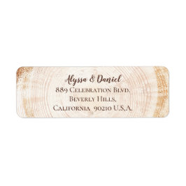 結婚の木目の樹皮リングカスタムScript ラベル