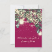 結婚の木素朴金ゴールドベリー記念日 招待状 (裏面)