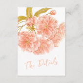 結婚の桃の木が咲く詳細フラット エンクロージャーカード (正面)