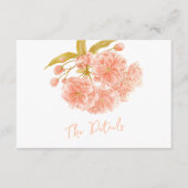 結婚の桃の木が咲く詳細フラット エンクロージャーカード (正面)