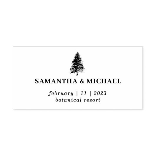 結婚の森の木の花の手スケッチ セルフインキングスタンプ (デザイン)