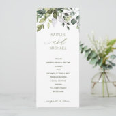 結婚の植物水彩緑エレガント草 プログラム (スタンド正面)