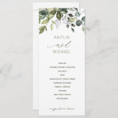 結婚の植物水彩緑エレガント草 プログラム (正面/裏面)