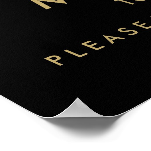 結婚の歓迎とハッシュタグ |ブラックと金ゴールド ポスター (角)