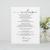 結婚の歓迎と旅程の文字8.5 x 11 レターヘッド (スタンド正面)